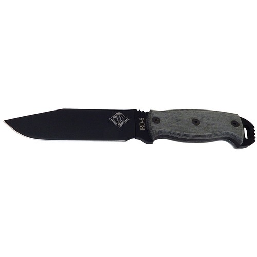 ONTARIO KNIFE CO. 8675 RD-6 Black Micarta Fixed Blade w/Sheath 