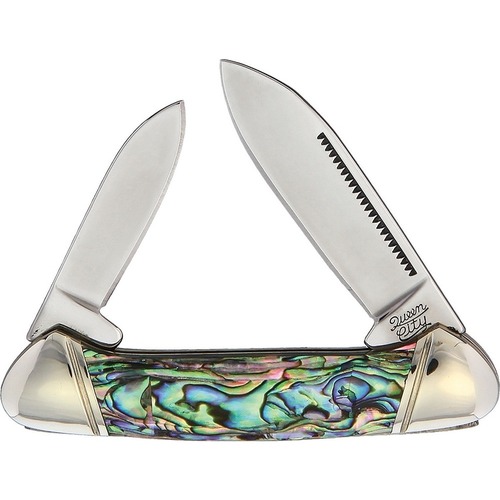 Queen Cutlery Mini Canoe Abalone Folding Knife