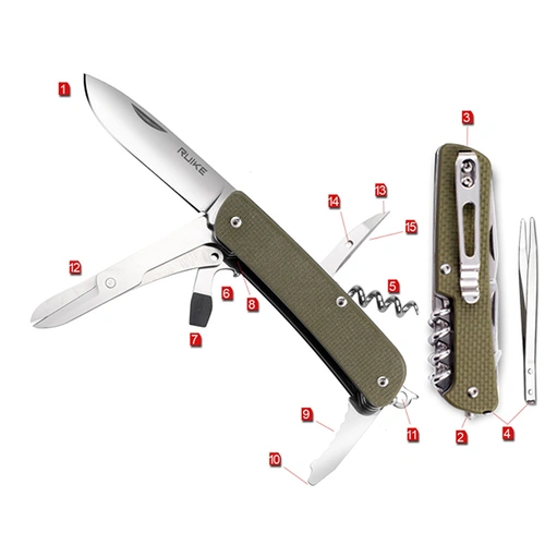 RUIKE M31-G Multifunction Folding Knife, Green
