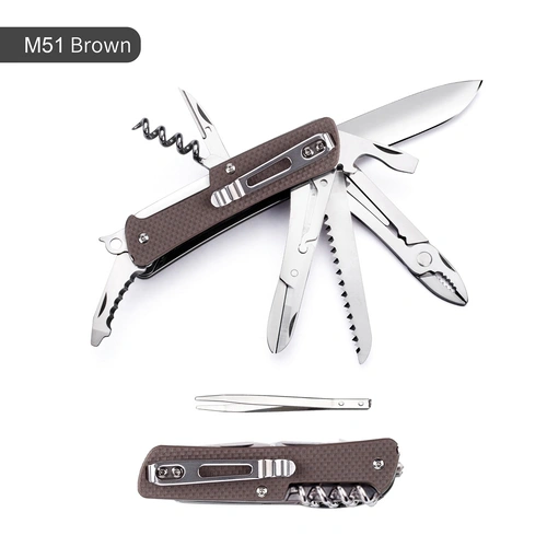 RUIKE M51-N Multifunction Folding Knife, Brown