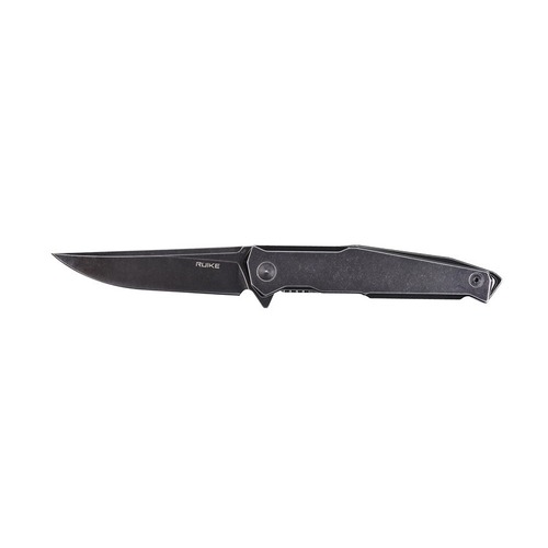 Ruike Knives P108-Sb Black Stonewash Flipper Folding Knife