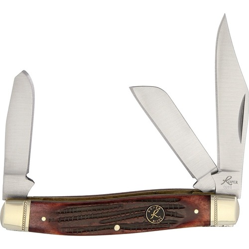 Roper Knives Tobacco Stockman Folding Knife