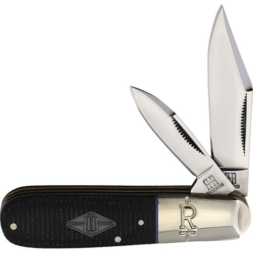 ROUGH RYDER Barlow Black Micarta Classic Carbon Folding Knife