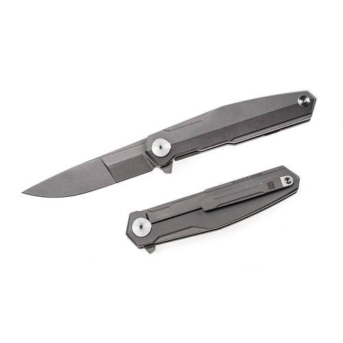 REAL STEEL KNIVES 9511 S3 Puukko, Flipper Duplex, Titanium Grey Folding Knife - Authorised Aust. Retailerk