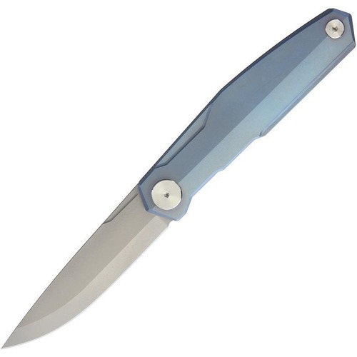 REAL STEEL KNIVES 9522 S3 Puukko, Front Flipper, Blue Titanium Folding Knife - Authorised Aust. Retailer