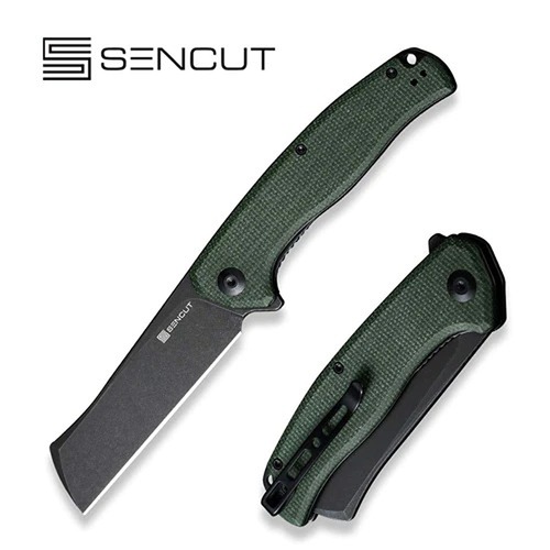 SENCUT S20057C-4 Traxler Folding Knife, Green Canvas Micarta