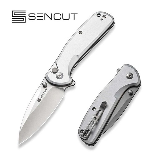 SENCUT S22043B-2 ArcBlast Folding Knife, Silver Aluminium