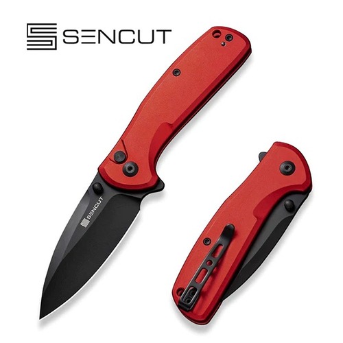 SENCUT S22043B-4 ArcBlast Folding Knife, Red Aluminium