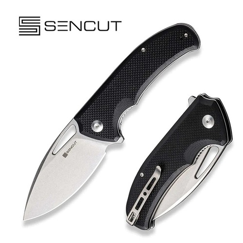 SENCUT S23014-1 Phantara Folding Knife, Black Coarse G10