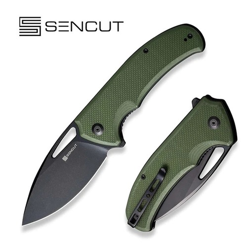 SENCUT S23014-3 Phantara Folding Knife, OD Green Coarse G10 