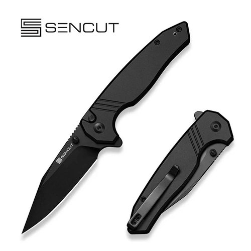 SENCUT SENCUT S25068-1 Selkyris Folding Knife, Black Aluminium Knife