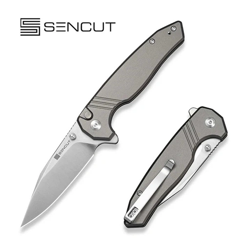 SENCUT SENCUT S25068-2 Selkyris Folding Knife, Gray Aluminium Knife