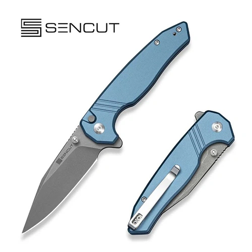 SENCUT SENCUT S25068-3 Selkyris Folding Knife, Blue Aluminium Knife