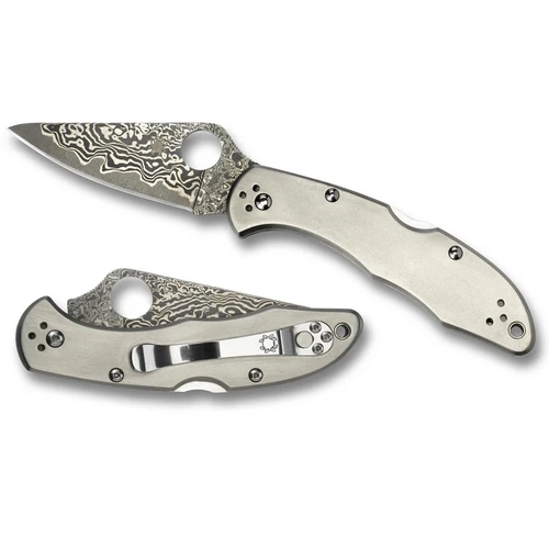SPYDERCO Spyderco Delica 4 - Titanium Damascus Knife