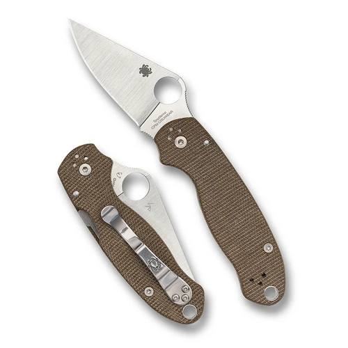 SPYDERCO Para® 3 Brown Canvas Micarta® CPM® Cru-Wear® Knife