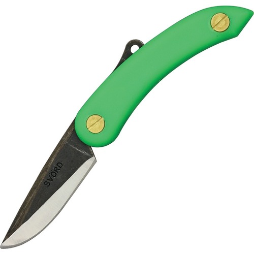 SVORD Mini Peasant Knife - Folding Knife, Green Handles