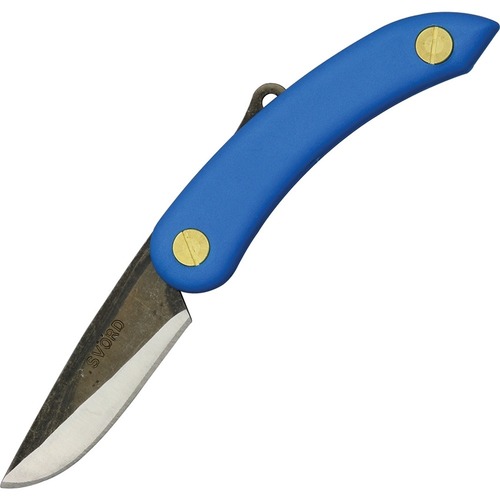SVORD Mini Peasant Knife - Folding Knife, Blue Handles
