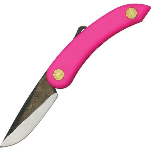 SVORD Mini Peasant Knife - Folding Knife, Pink Handles