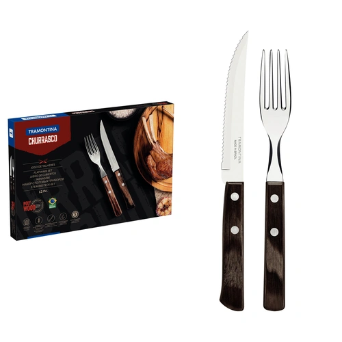 12PC CHURRASCO POLYWOOD TRADITIONAL STEAK SET - BR