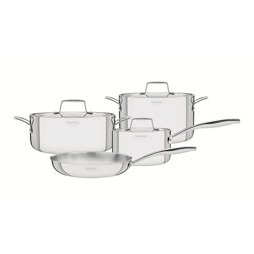 GRANO 4PC TRIPLY CLAD COOKWARE SET STAINLESS STEEL
