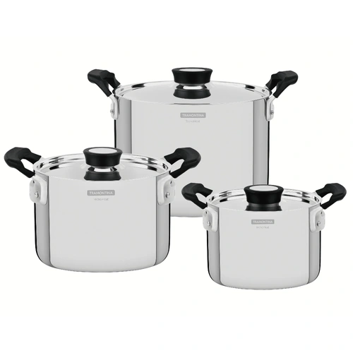 GRANO COMPACT 3PC TRIPLY CLAD COOKWARE SET