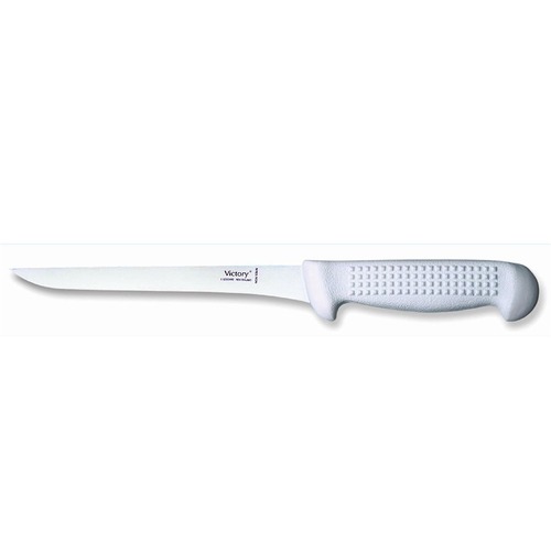 Victory Boning Knife 20Cm Wide Curve Blade White Handle