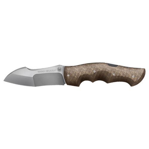 Viper V5903Im Rhino 1 Brown Canvas Burlap W/ Stonewashed Elmax Folding Knife