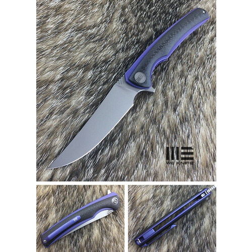 WE KNIFE 704CF-B  704 Blue Titanium/Carbon Fibre Folding Knife  DISCONTINUED