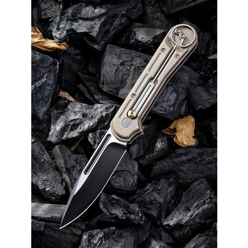 WE KNIFE 815A Double Helix Black Stonewash Folding Knife, Bronze Ti  DISCONTINUED