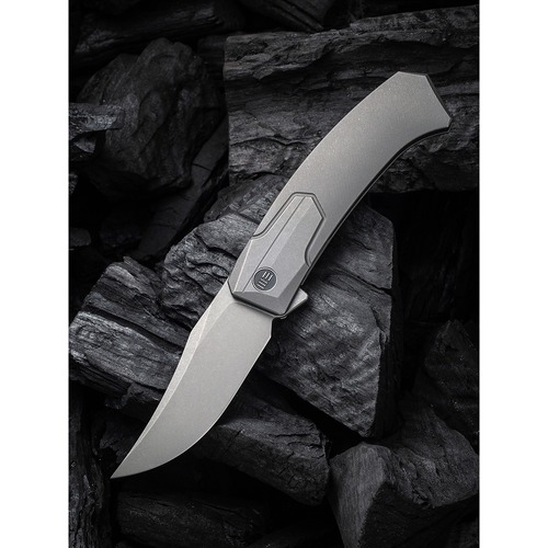 We Knife We21015-4  Shuddan Folding Knife, Flipper, Gray Titanium