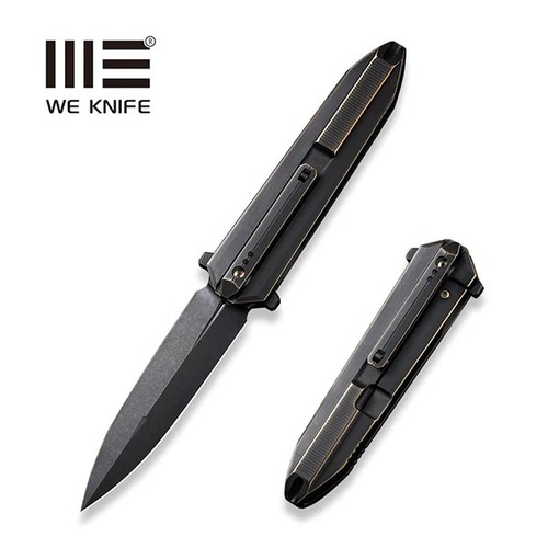 WE KNIFE WE22032-1 Diatomic Folding Knife, Bronze/Black Titanium